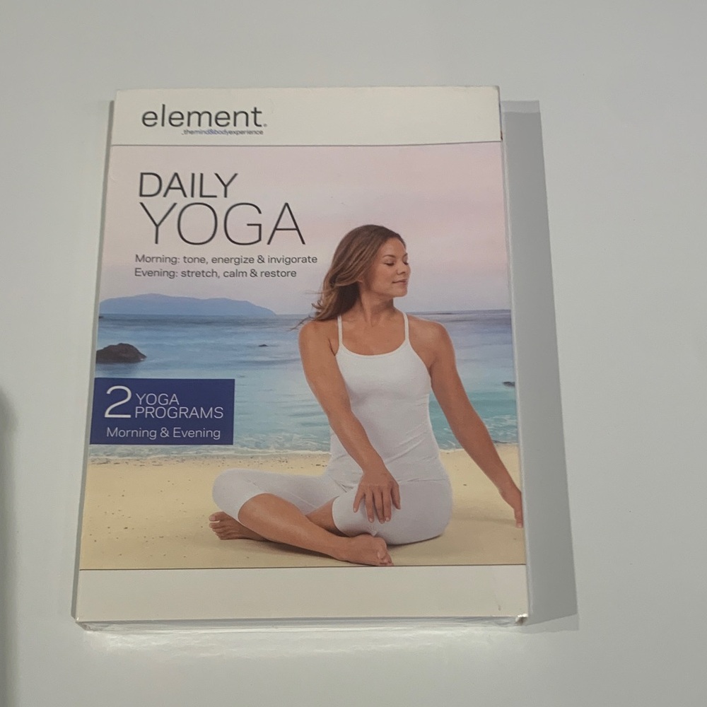 Element Daily Yoga DVD with White and Blue Cover